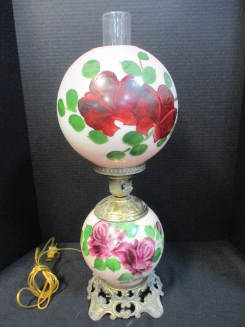 Electrified Gone with the Wind Parlor Lamp: 23"