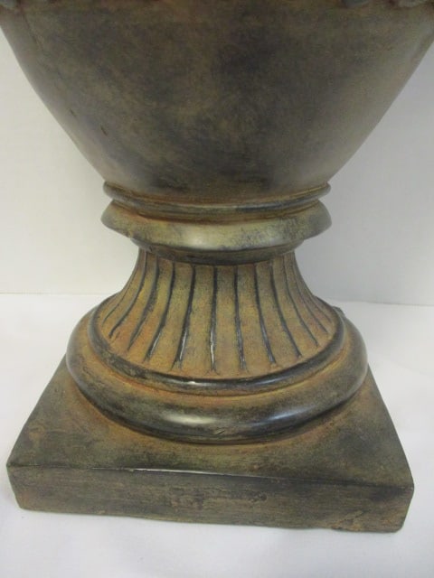 Distressed Finish Lidden urn w/Bird Handles & Bird on Lid - 2