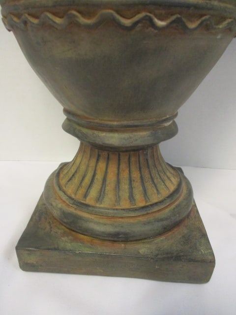 Distressed Finish Lidden urn w/Bird Handles & Bird on Lid - 2