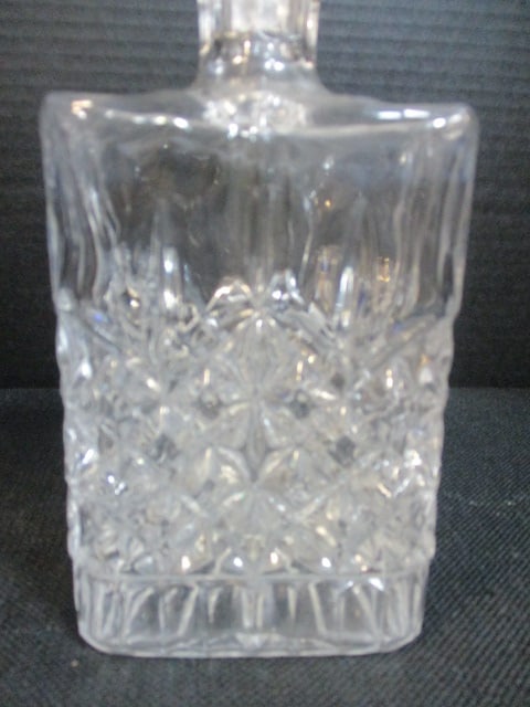 Square Pressed Glass Whiskey Decanter - 2