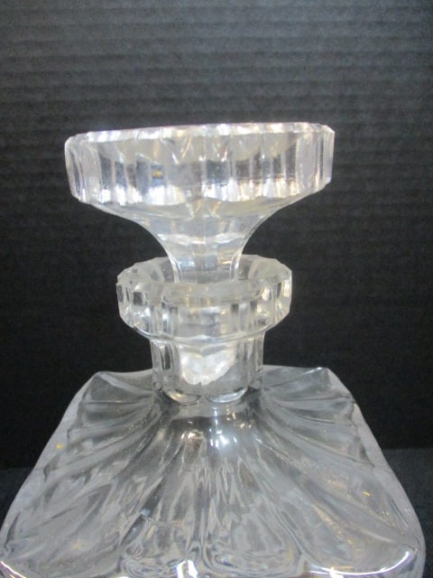 Square Pressed Glass Whiskey Decanter - 3