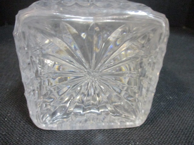 Square Pressed Glass Whiskey Decanter - 5
