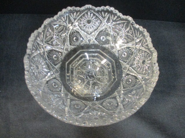 Pressed Glass 'Fancy Flowers' Footed Centerpiece Bowl - 2