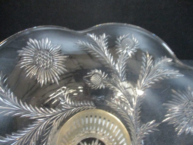 Cut Glass Vtg. Silverplate Pedestal Posy Holder - 3
