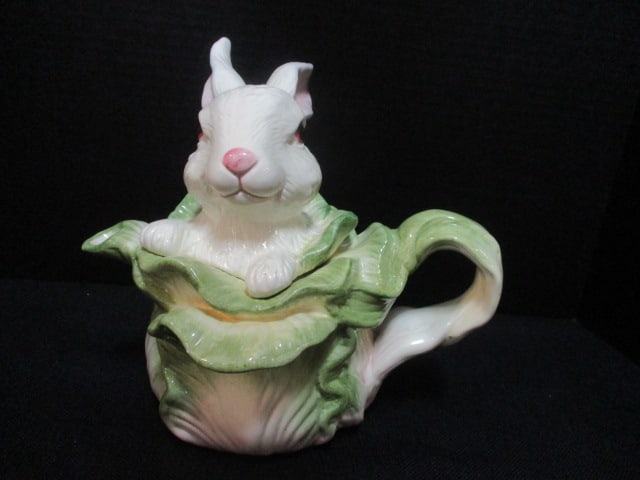 Kaldun & Bogle Bunny in Cabbage Teapot: 8"
