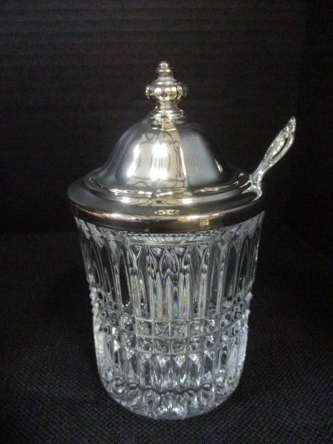 Silverplate Sugar Scuttle, 2 Jam Jars, Shell Gravy Boat, Trivet - 2