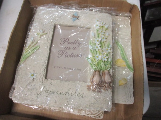 New (Lot of 4) Picture Frames (4 x 6): Lily of the Valley, Paperwhites, Narcissus, Bees