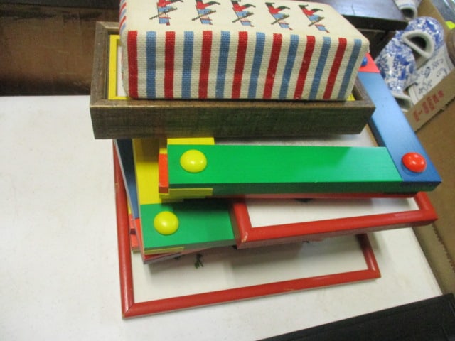Framed Children's Needlepoint, Needlepoint Brick & Misc.: Photo Frames (see all pics)