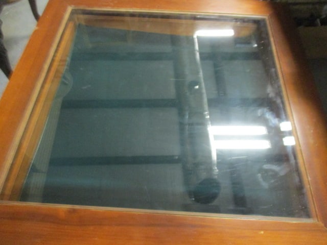 Square Cocktail Table w/Glass Top & 2 Sliding Drawers - 2