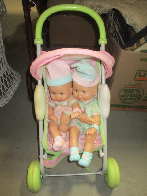 Fisher Price Child's Doll Stroller w/2 Dolls: .