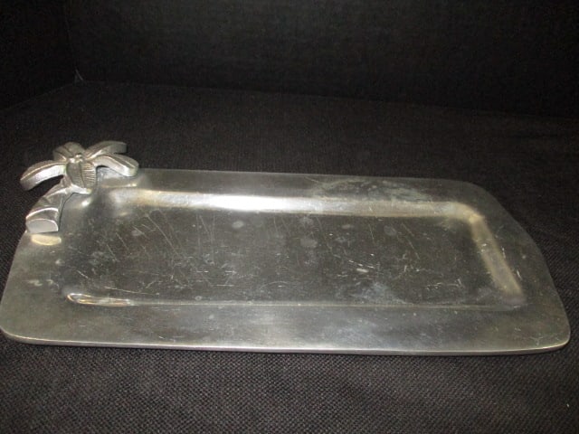 Palm Tree Design Pewter Tray: 15 x 8
