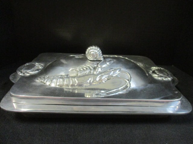 Arthur Court Style Alloy Aluminum Covered Lobster Tray: 17 x 11