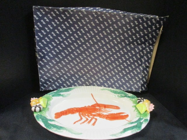 Fitz & Floyd Fish Market Series Lobster Tray w/Applied Handles: 20 x 14