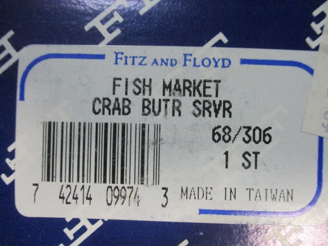 Fitz & Floyd Fish Market Series Crab Butter Servers (5) - 4