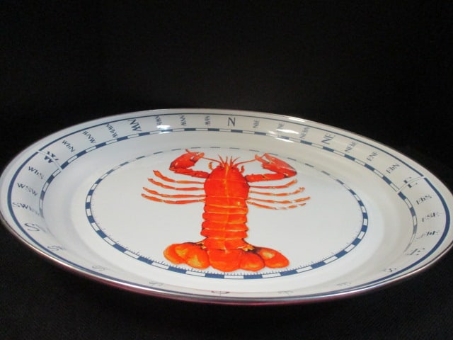 Golden Rabbit Enamelware Platter: 20" Diameter