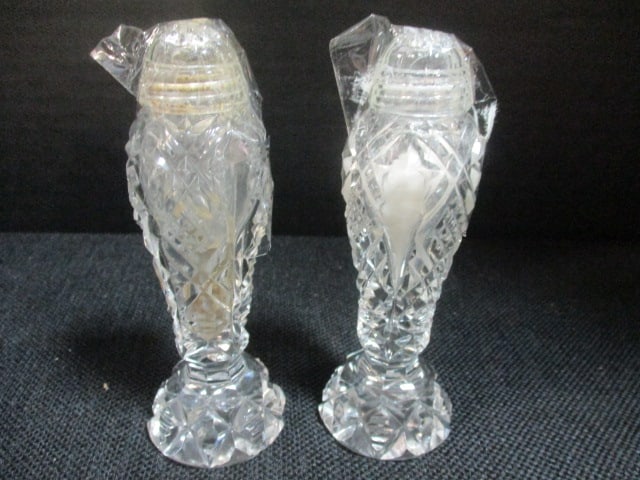 Glass & Crystal Table Grouping-2 Stems, Salt/Pepper, Cruet, etc - 3