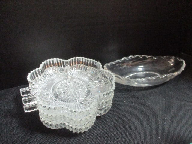 Glass & Crystal Table Grouping-2 Stems, Salt/Pepper, Cruet, etc - 7