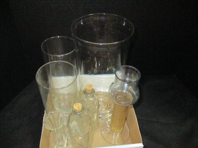 Candleholders, Vtg. Bottles Crystal Vase: see all pictures