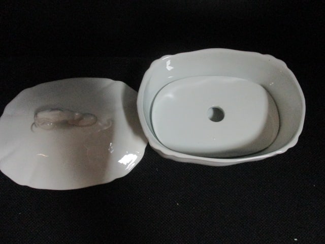 Johnson Bros. Lidded Dish, Milkglass Dish, Art Glass Ashtray, etc. - 4