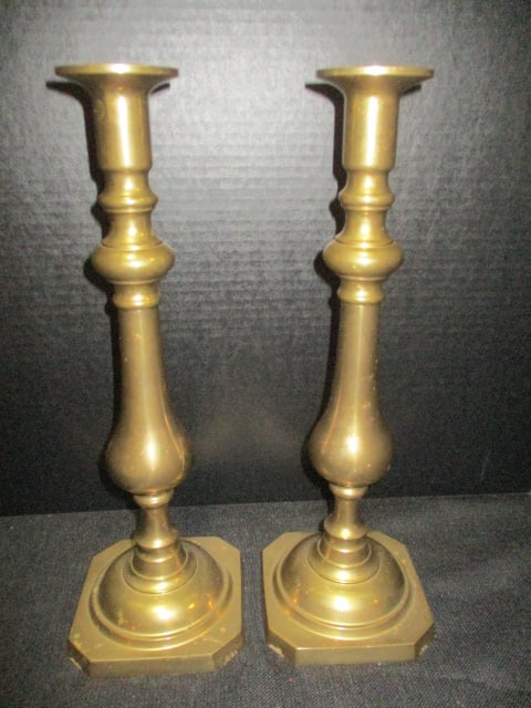 Brass 15" Heavy Candleholders (PR): .