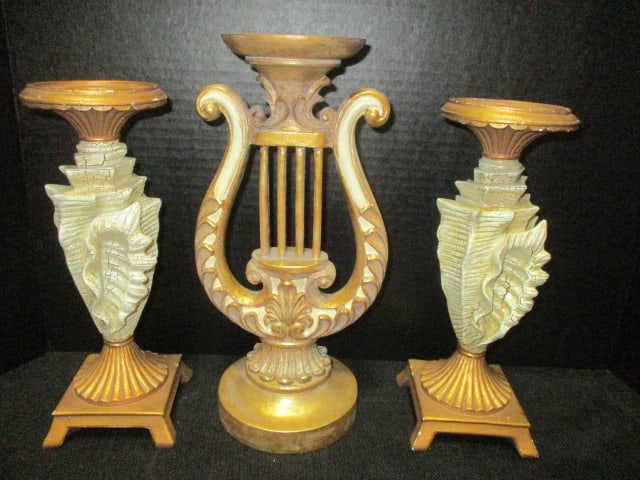 Brass Candleholder Grouping: see all pictures