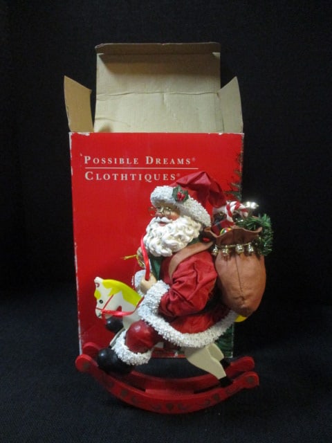 Possible Dreams Clothtiques 'Santa's Rocking Horse' Figure: 9 1/2"