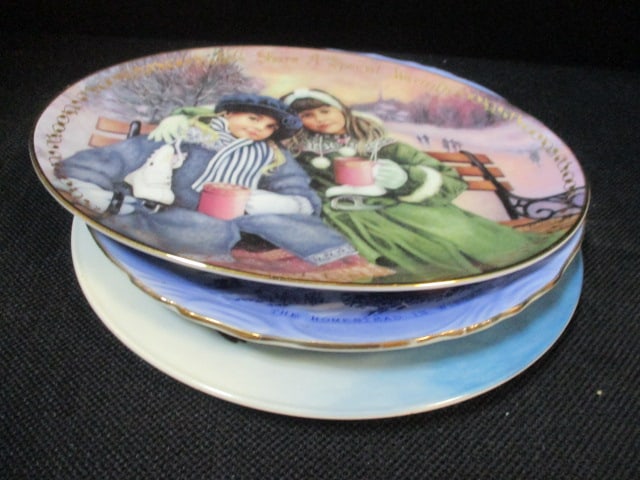 Bradford Exchange Ltd. Ed. Plate, Homestead in Winter Plate &: Wrapped up in Christmas Plate