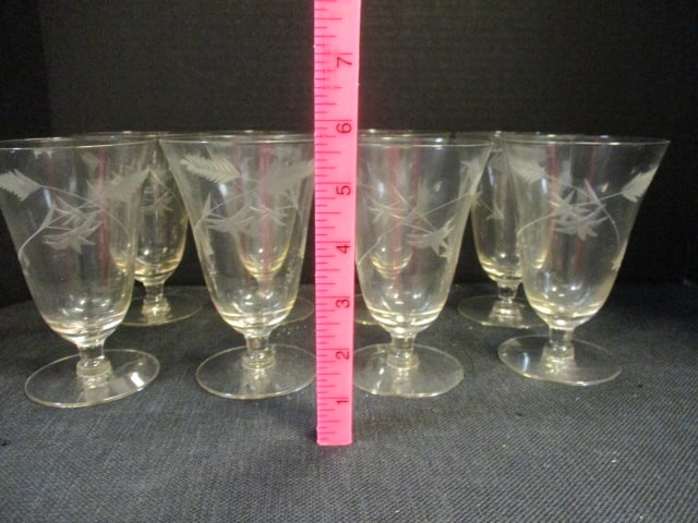 Etched Wheat Crystal Stemware (Lot of 8) - 5