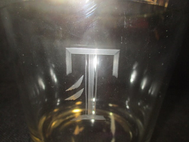 Silver Rim Crystal Ice Bucket w/T Monogram - 3