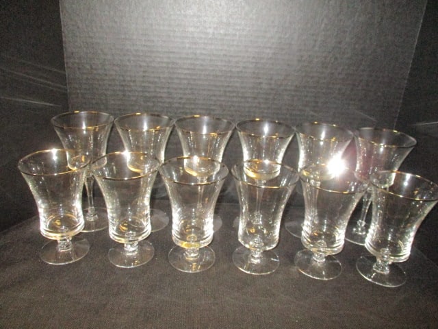 Silver Rim Crystal Stemware (Lot of 6-7") Lot of 6-6"): .
