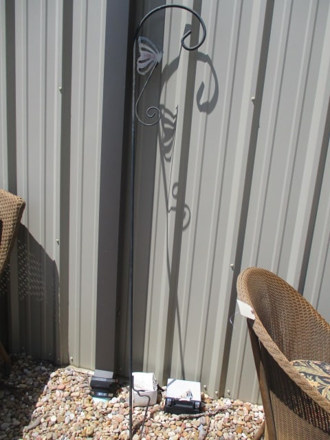 Wrought Iron Shepherd Hook with Butterfly Design - 2