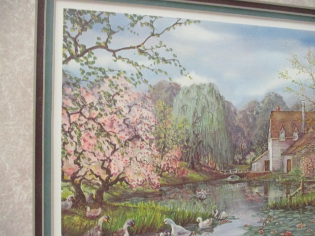 Framed and Matted Peter Robson Limited Edition Artist Proof "The Lily Pond" Print with COA - 2
