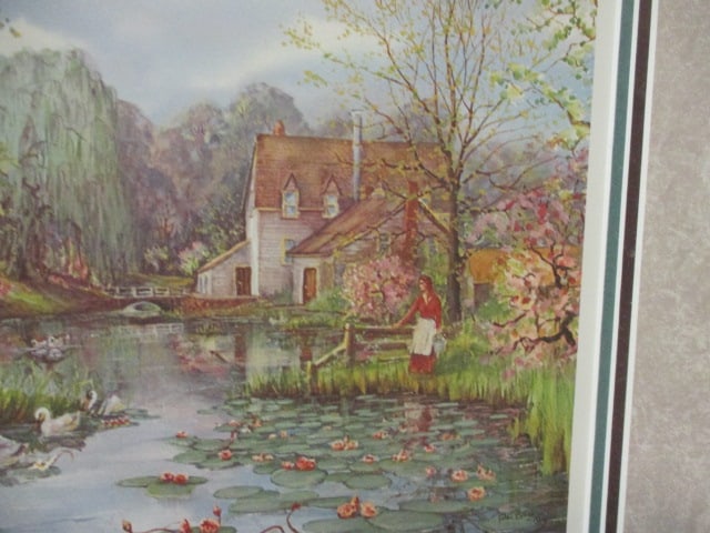 Framed and Matted Peter Robson Limited Edition Artist Proof "The Lily Pond" Print with COA - 3