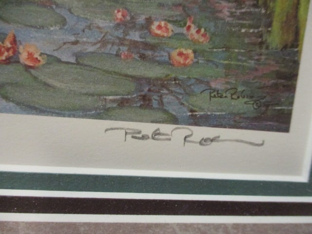 Framed and Matted Peter Robson Limited Edition Artist Proof "The Lily Pond" Print with COA - 4