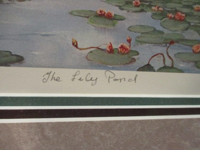 Framed and Matted Peter Robson Limited Edition Artist Proof "The Lily Pond" Print with COA - 5