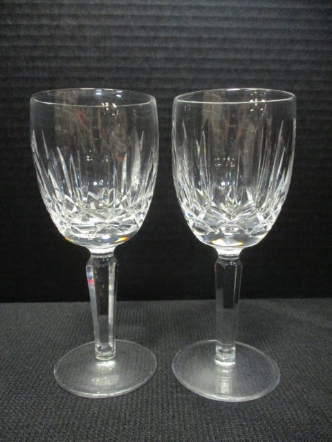 Pair of Waterford "Kildare" Crystal Claret Wine Stems: 6 1/2"h