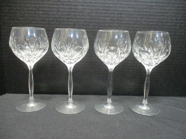 Four Noritake "Rothschild" Crystal Wine Stems: 7 1/4"h
