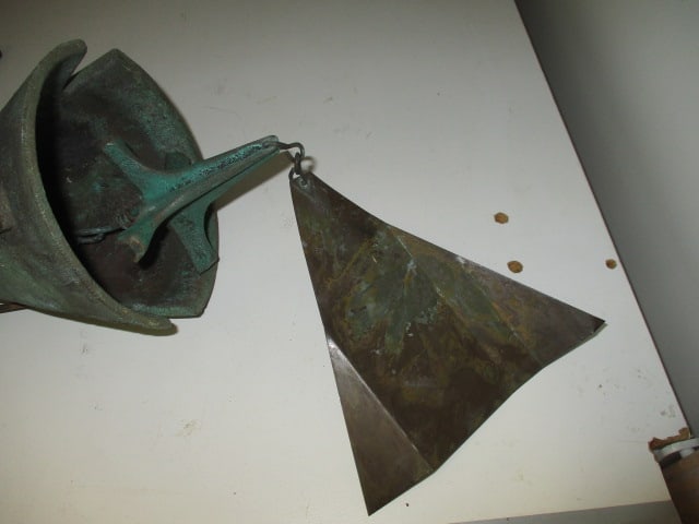 Patinaed Heavy Cast Metal Parrot Bell Wind Chime - 2