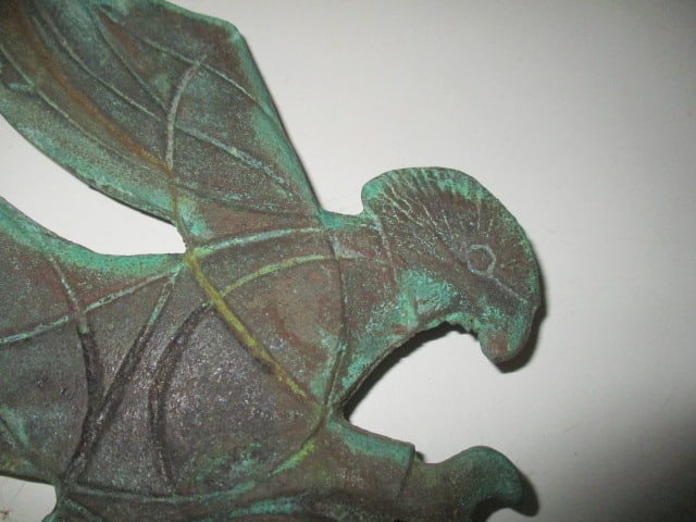 Patinaed Heavy Cast Metal Parrot Bell Wind Chime - 4