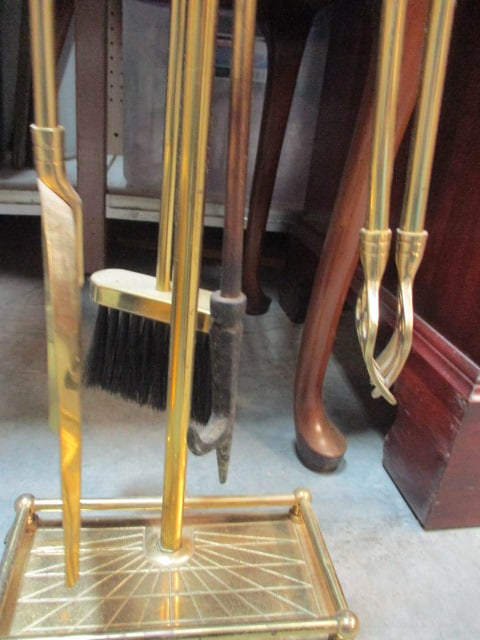 Brass Golf Club Head Fire Place Set - 3
