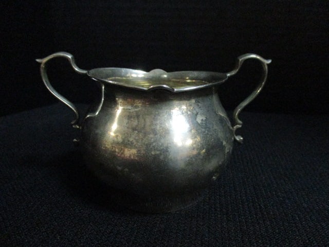Sterling Silver Creamer and Open Sugar Bowl - 6