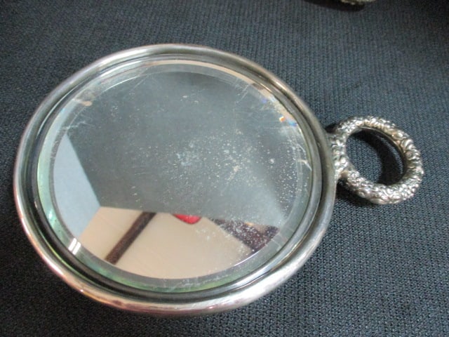 Weighted Sterling Silver Hair Brush and Hand Mirror - 3