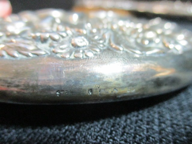 Weighted Sterling Silver Hair Brush and Hand Mirror - 4
