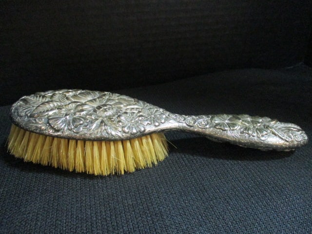 Weighted Sterling Silver Hair Brush and Hand Mirror - 5