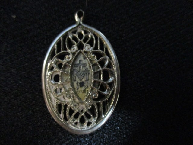 Sterling Silver Religious Medallion, Sterling Silver Handle Boot Hook, Shoe Horn and - 3