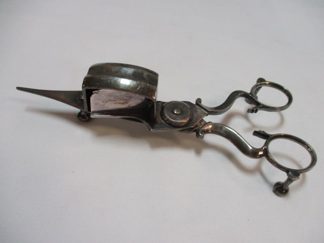 Pair of Silverplated Candlestick and Wick Scissors - 2