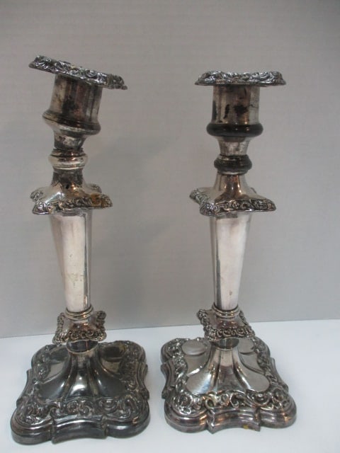 Pair of Silverplated Candlestick and Wick Scissors - 4