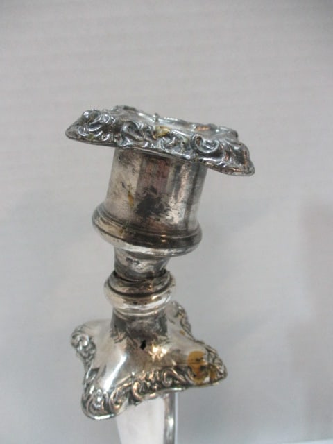 Pair of Silverplated Candlestick and Wick Scissors - 8