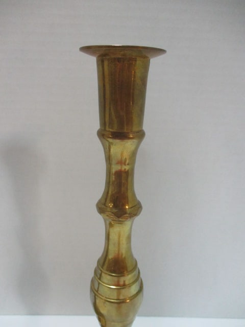 Pair of Brass Candle Sticks - 3