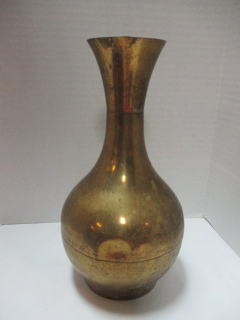 Brass Vase, Candle Holder, Tray, Letter Opener with Sheath, Bells, Slipper Ashtray and - 2